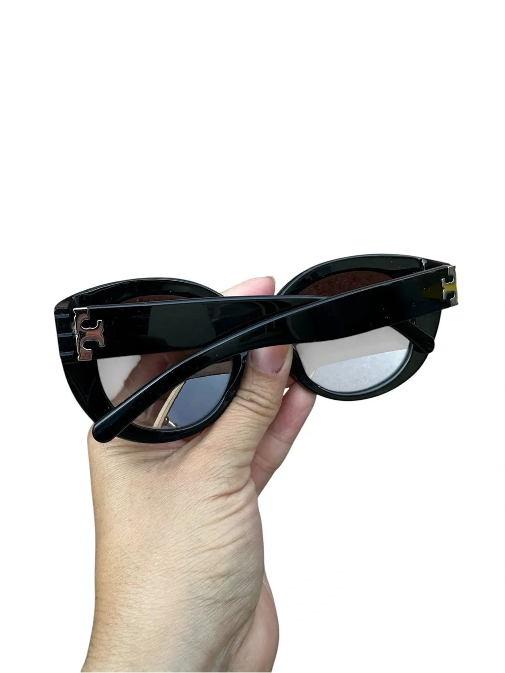Tory Burch Black Round Oversized Sunglasses